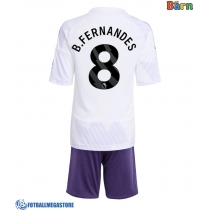 Fotballdrakt Barn Manchester United Bruno Fernandes #8 Bortedraktsett 2025-26 Kortermet (+ Korte bukser)